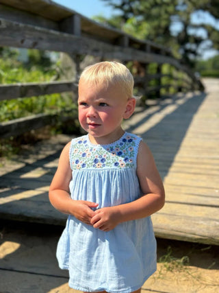 Blue Embroidered Dress | Isla Holbox - Lindsey Paige
