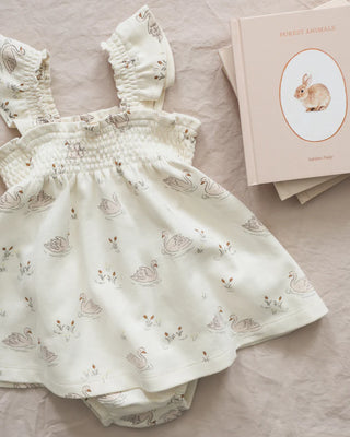 Smocked Jersey Dress || Swans - Lindsey Paige