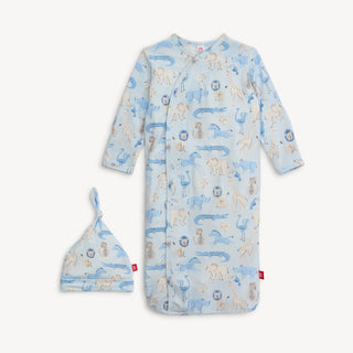 Jungle Jazz modal magnetic cozy sleeper gown + hat set