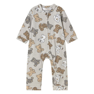 Mayoral Baby Convertible Footed One-Piece Grey Teddy Bears - Lindsey Paige