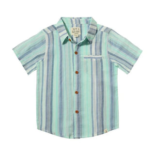 NEWPORT Blue/Seafoam Stripe Woven Shirt - Lindsey Paige