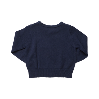 Pink Chicken Baby Boys Oliver Sweater in navy Santa knit, alternate view