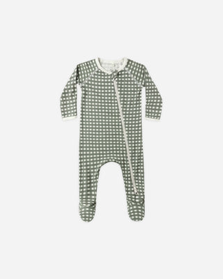 soft green check print
