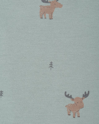 Light blue fabric with moose
