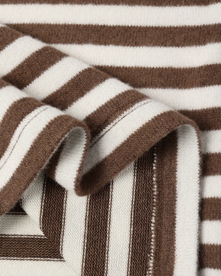 Close-up of brown and white striped fabric