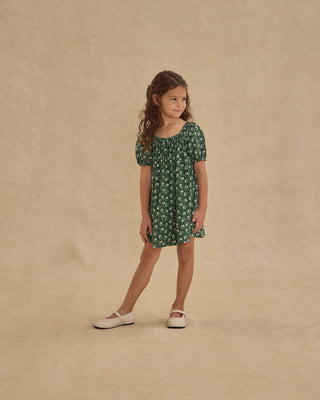 Sabrina Mini Dress || Green Ditsy - Lindsey Paige