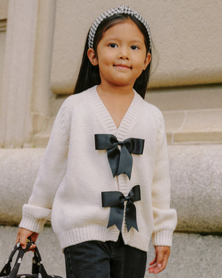 Bow Cardigan || Natural - Lindsey Paige