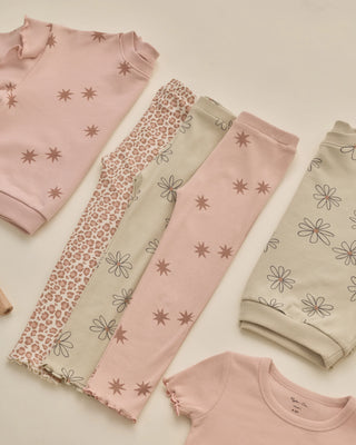 Ruffle Sweatshirt + Coast Legging Set in Clay Stars – Rylee + Cru toddler matching set in blush