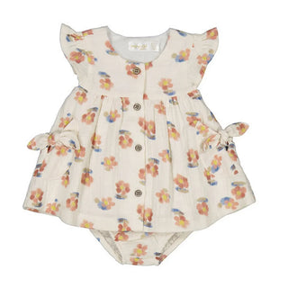 Mayoral Baby Girl Floral Dress in Peach - Lindsey Paige
