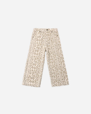 Straight Leg Pant in Leopard – Rylee + Cru kids straight-leg denim pant in leopard print on natural