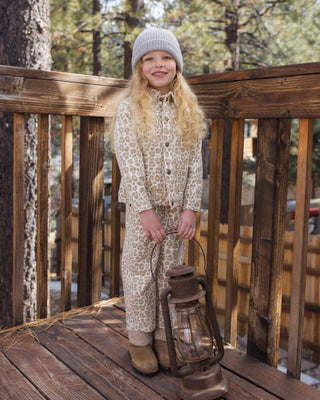 Straight Leg Pant in Leopard – Rylee + Cru girls cotton denim pant in leopard print