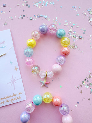 Rainbow Starfish Beaded Charm Bracelet : Child 6” - Lindsey Paige
