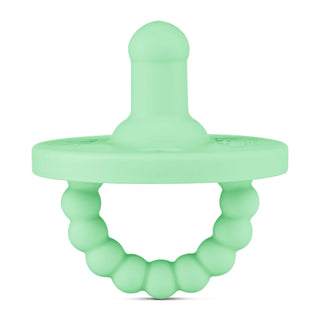 Cutie PAT Round (0-24m) Pacifier + Teether Sets: Blue Clear