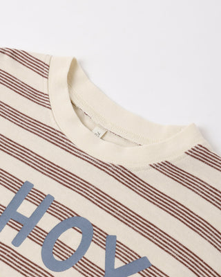Ahoy Striped Relaxed Tee | Soft Cotton Jersey Kids Shirt - Lindsey Paige