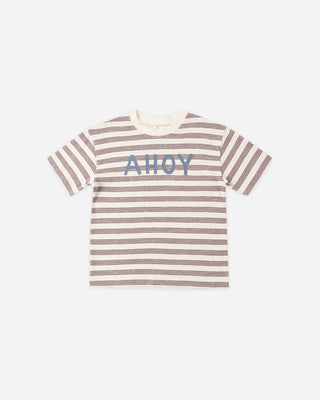 Ahoy Striped Relaxed Tee | Soft Cotton Jersey Kids Shirt - Lindsey Paige