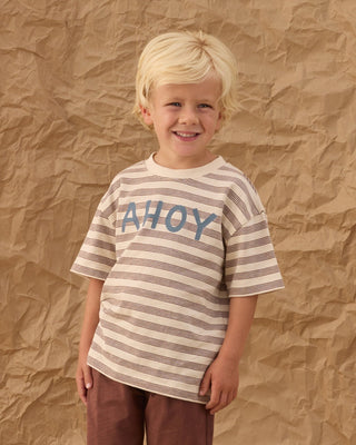 Ahoy Striped Relaxed Tee | Soft Cotton Jersey Kids Shirt - Lindsey Paige