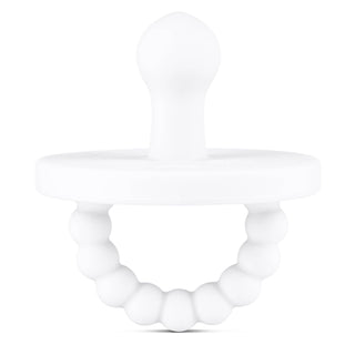 Cutie PAT Bulb (0-6m) Pacifier + Teether: White - Lindsey Paige