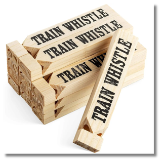 Wooden Train Whistle Fidget Kids Toy
