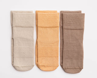 Caramel - Non-Slip Baby Socks Toffee, Butterscotch, Coffee : 6 - 12M - Lindsey Paige