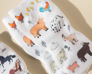 Cowboy - Non-Slip Baby Socks with Horses, Boots, Hats, Farm : 6 - 12M