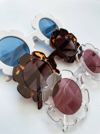 Baby and Toddler Flower Sunglasses: White - Lindsey Paige