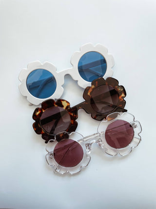 Baby and Toddler Flower Sunglasses: White - Lindsey Paige