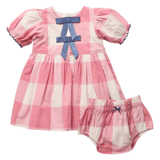 Baby Girls Hermione Dress Set- Pink Checks - Lindsey Paige
