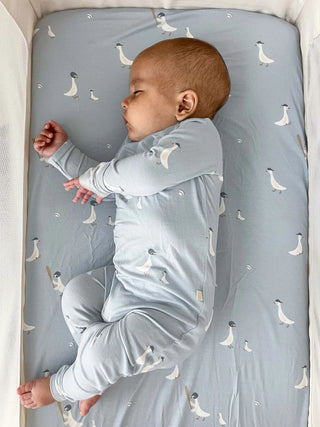 Bamboo Convertible Baby Pajamas - Baseball Goose - Lindsey Paige