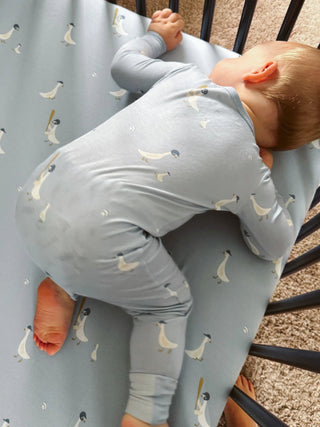 Bamboo Convertible Baby Pajamas - Baseball Goose - Lindsey Paige