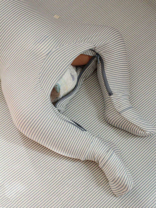 Bamboo Convertible Baby Pajamas - Blue Stripes - Lindsey Paige