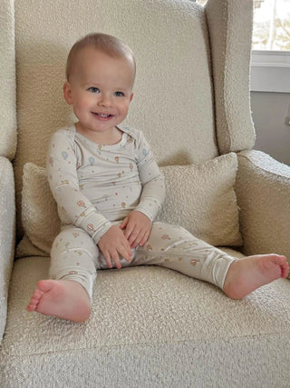 Bamboo Convertible Baby Pajamas - Up Up and Away - Lindsey Paige