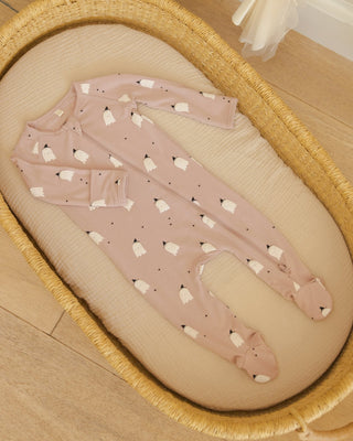 Bamboo Zip Footie || Pink Ghosts - Lindsey Paige