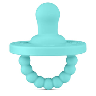 Cutie PAT Flat (0m+) Pacifier + Teether: Sage Clear