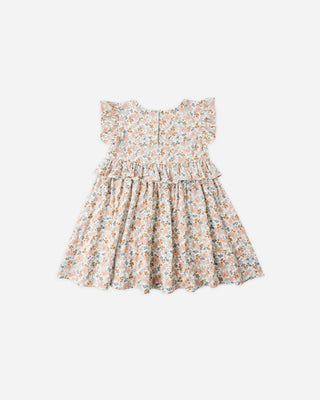 Brielle Ruffle Sleeve Floral Girls Dress — Flower Field - Lindsey Paige