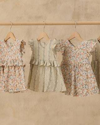 Brielle Ruffle Sleeve Floral Girls Dress — Flower Field - Lindsey Paige