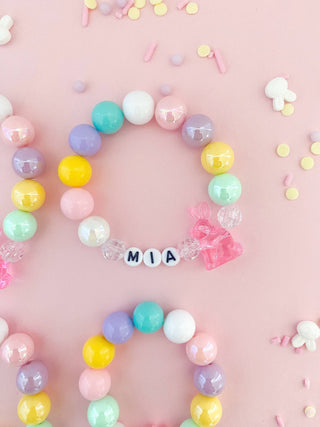 Bunnies and Chicks Charm Bracelet: Solid Pink Bunny / Child 6” - Lindsey Paige