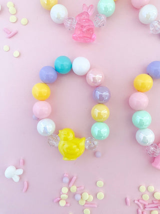 Bunnies and Chicks Charm Bracelet: Yellow Chick / Child 6” - Lindsey Paige