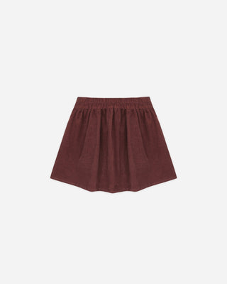 Button Front Mini Skirt || Burgundy - Lindsey Paige