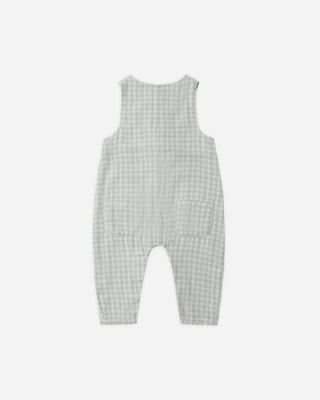 Button Jumpsuit Green Gingham - Lindsey Paige