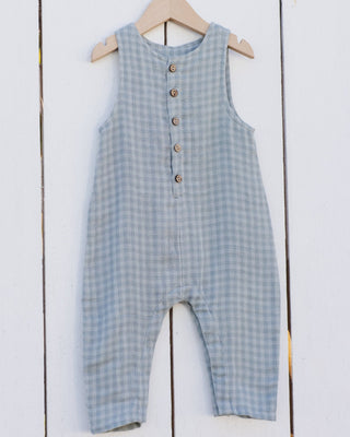 Button Jumpsuit Green Gingham - Lindsey Paige