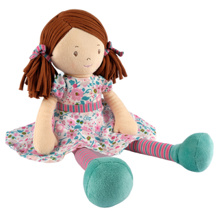 Katy  Dark Brown Hair with Pink and Sea Green Dress - Lindsey Paige