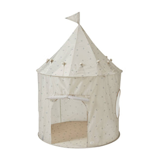 Recycled Fabric Play Tent Castle - Prints: Blueberry Ivory