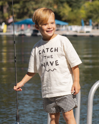 Catch The Wave Kids Relaxed Graphic Tee – Ivory Cotton - Lindsey Paige