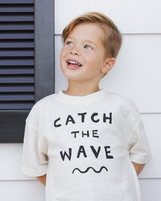 Catch The Wave Kids Relaxed Graphic Tee – Ivory Cotton - Lindsey Paige