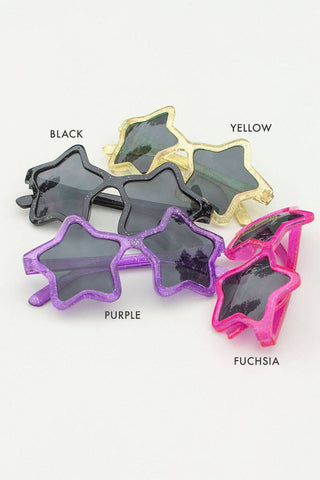 Glitter Star Kids Sunglasses: Fuchsia - Lindsey Paige