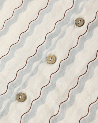 Coastal Wave Stripe Boys’ Button - Up | Breezy Lapel Collar Shirt - Lindsey Paige