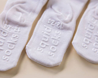 Comfort - White Lace Non - Slip Silicone Grip Baby Socks, Kids: 0 - 6M - Lindsey Paige