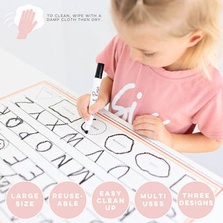 Cutie Mats (Multi - purpose Placemats): Tracers Letters/Numbers/Shapes - Lindsey Paige