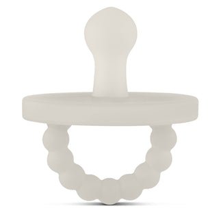 Cutie PAT Bulb (0 - 6m) Pacifier + Teether: Grey Clear - Lindsey Paige
