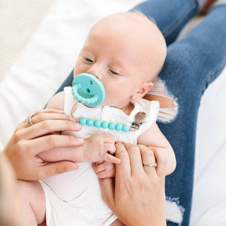 Cutie PAT Bulb (0 - 6m) Pacifier + Teether: Pink Clear - Lindsey Paige